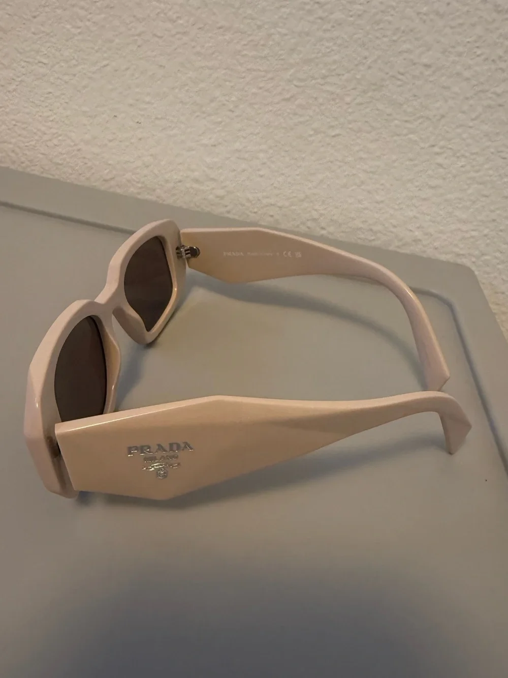 Prada Taupe Symbole geometric-frame sunglasses